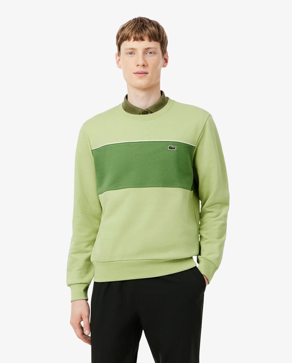Imagen 0 de Sudadera de hombre de felpa con bloques de color Verde