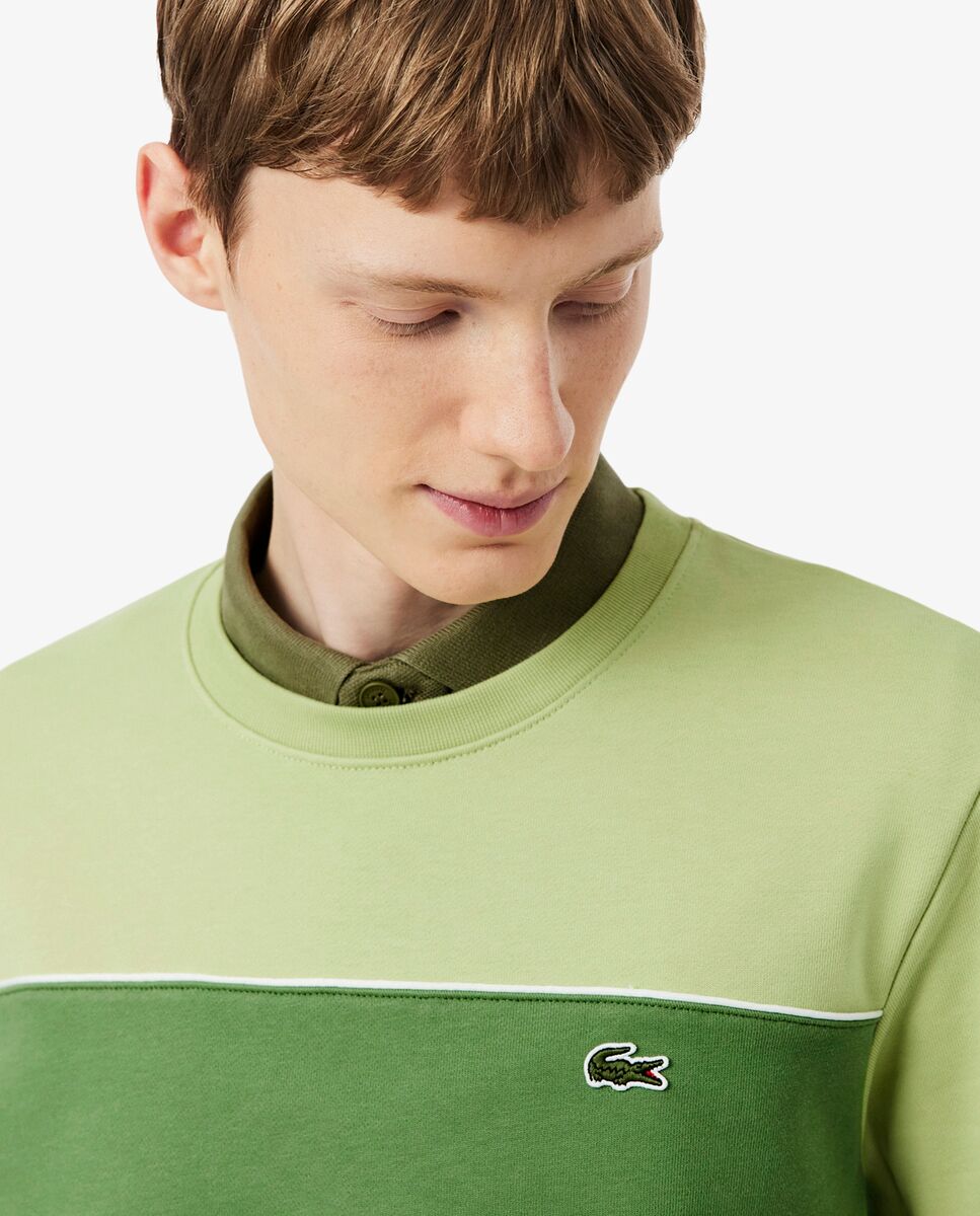 Sudadera de hombre de felpa con bloques de color - Lacoste - Verde Verde-3