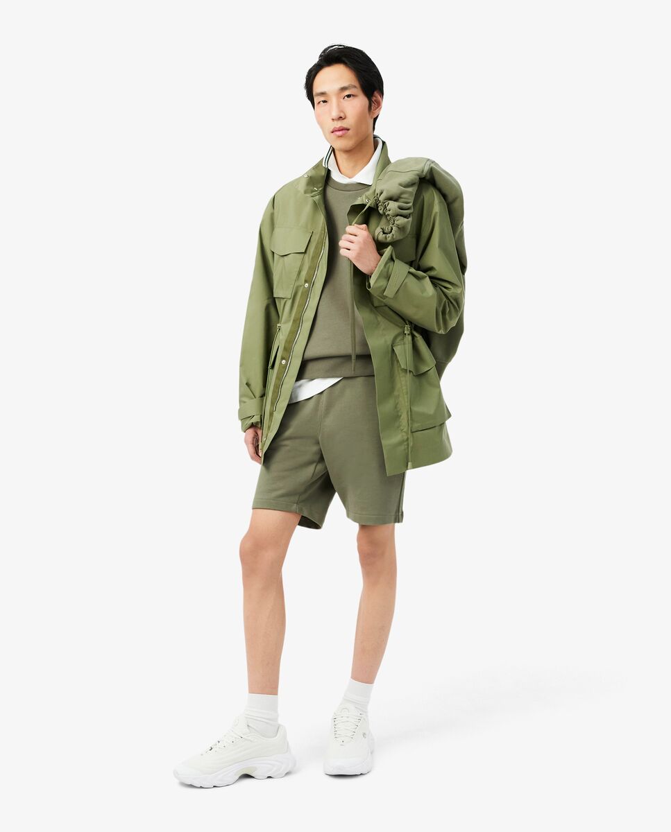 Sudadera de hombre de felpa con franja de rayas - Lacoste - Verde militar Verde militar-4