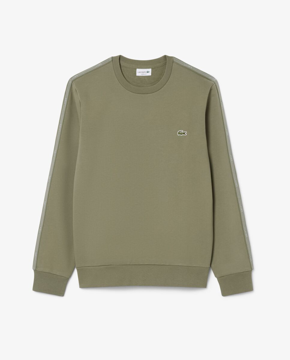 Sudadera de hombre de felpa con franja de rayas - Lacoste - Verde militar Verde militar-5