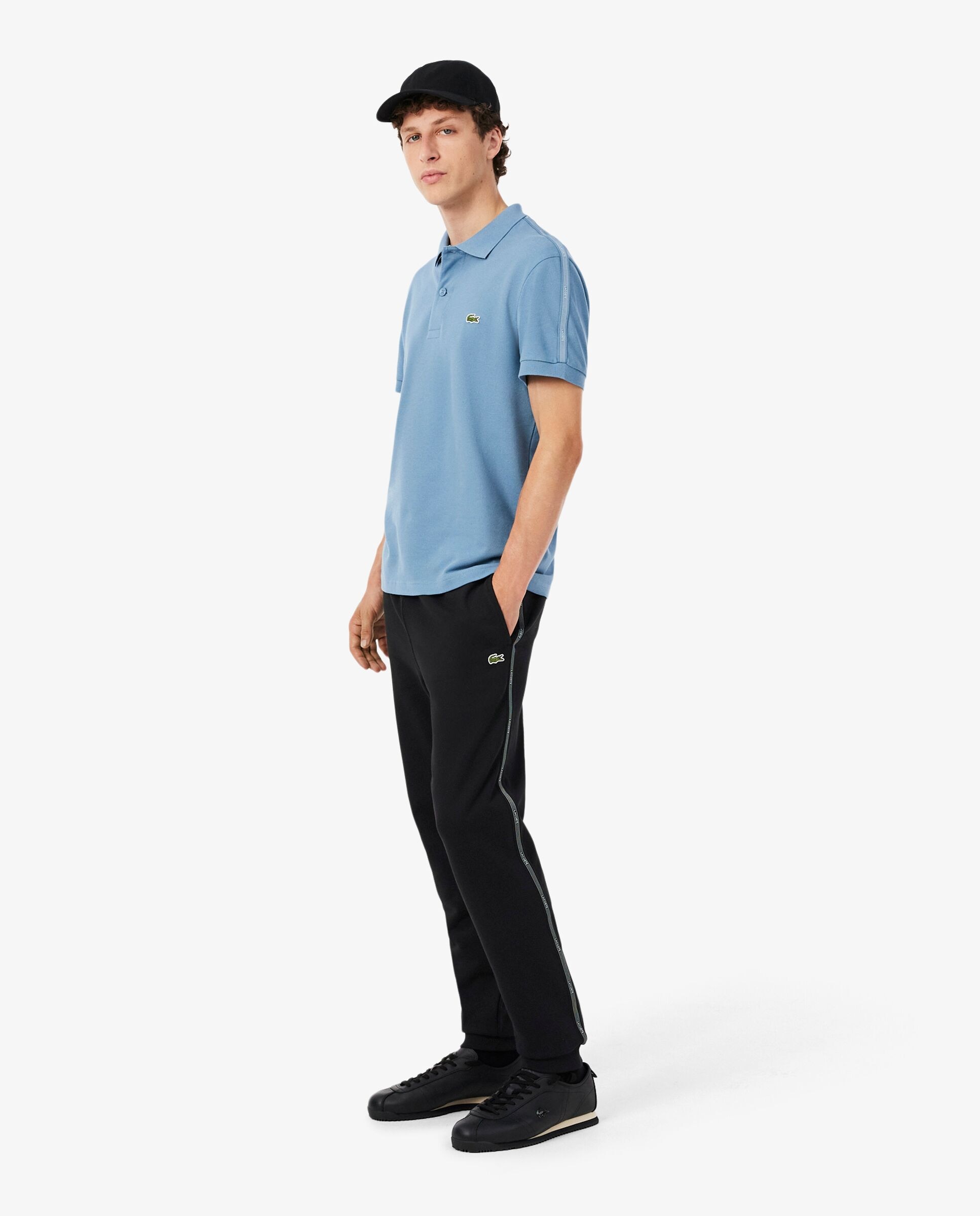 Pantalón de hombre de chándal de hombre con raya y logotipo en - Lacoste - Negro Negro-1