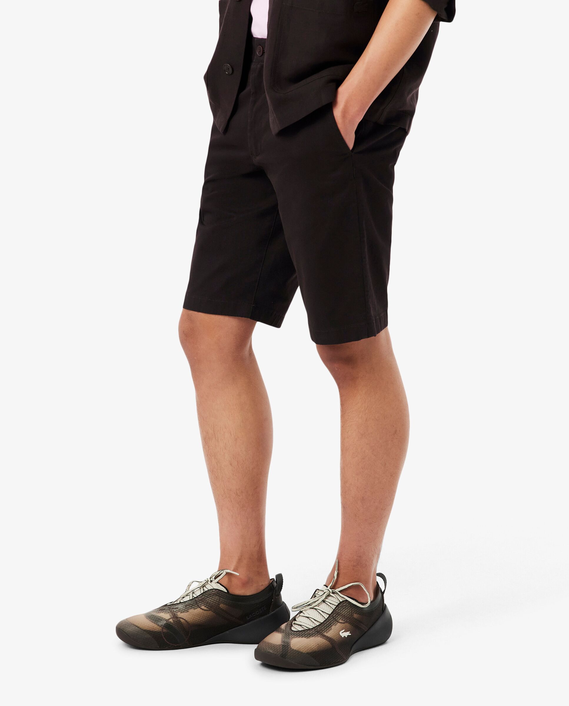 Pantalones cortos chinos de hombre - Lacoste - Marrón Marrón-3