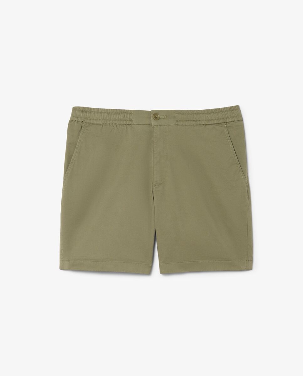 Bermuda de hombre de corte regular de algodón elástico en verde - Lacoste - Verde militar Verde militar-5