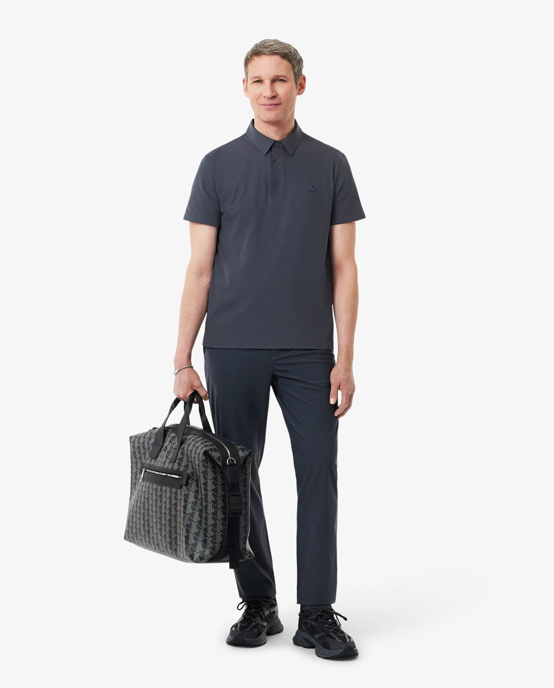 Polo de hombre de corte regular commuter de manga corta - Lacoste - Gris oscuro Gris oscuro-4