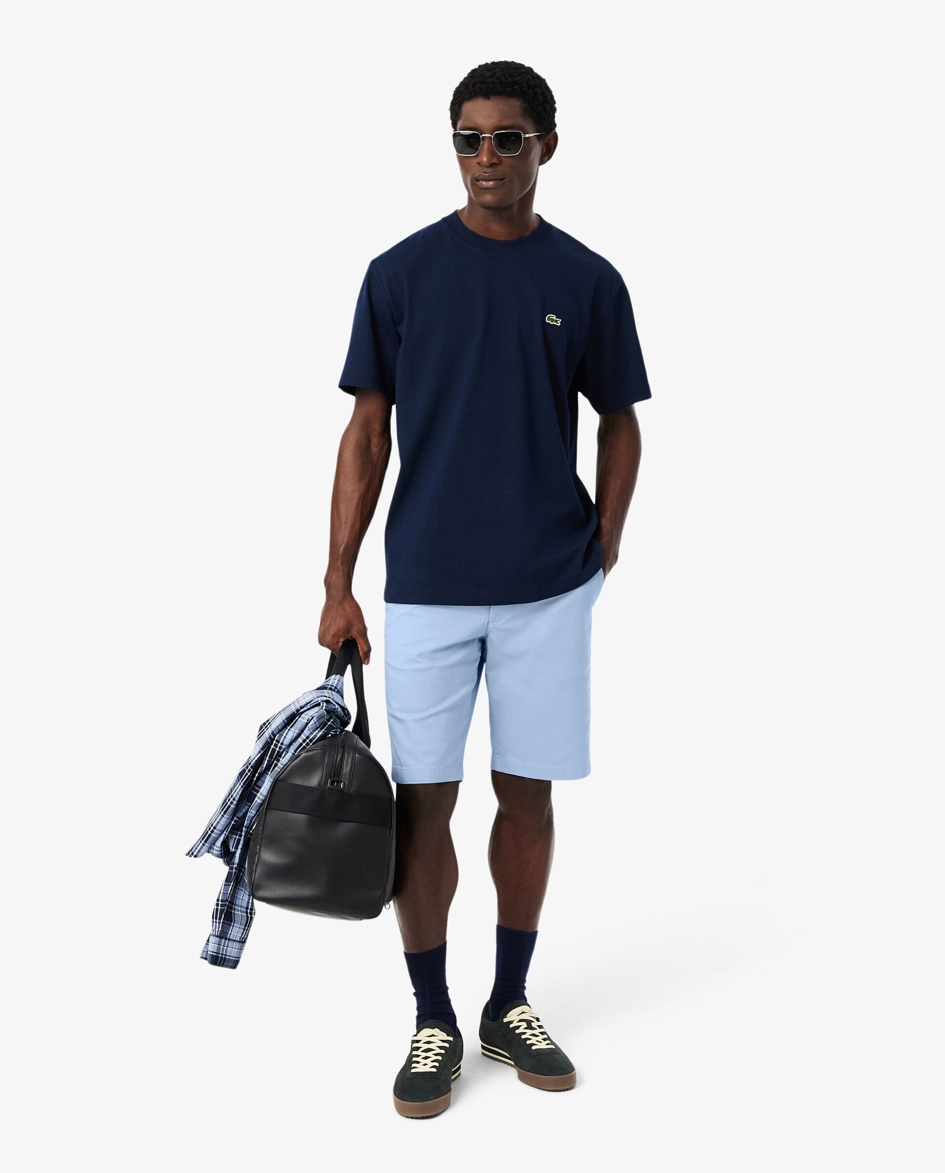 Pantalones cortos chinos de hombre - Lacoste - Azul claro Azul claro-4
