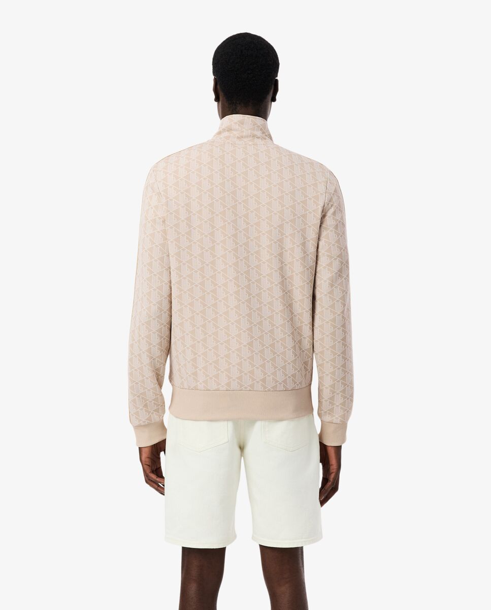 Chaqueta de hombre de chándal con cremallera de jacquard paris - Lacoste - Beige Beige-2