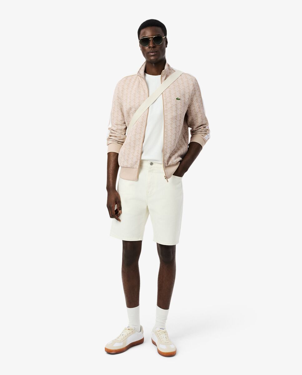 Chaqueta de hombre de chándal con cremallera de jacquard paris - Lacoste - Beige Beige-4
