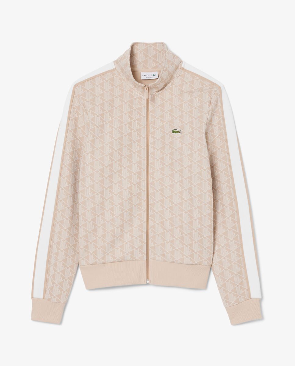 Chaqueta de hombre de chándal con cremallera de jacquard paris - Lacoste - Beige Beige-5