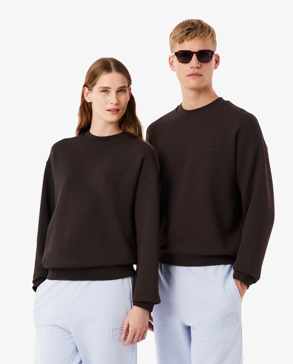 Sudadera de hombre de felpa gruesa de corte amplio - Lacoste - Marrón Marrón-1