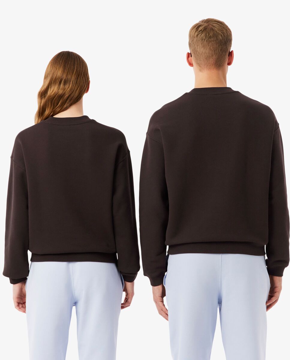 Sudadera de hombre de felpa gruesa de corte amplio - Lacoste - Marrón Marrón-2