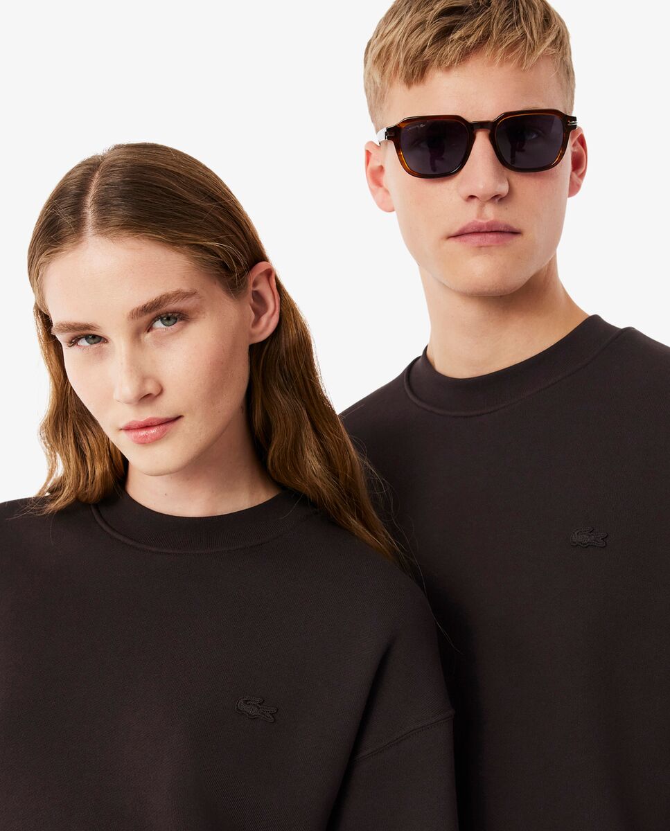 Sudadera de hombre de felpa gruesa de corte amplio - Lacoste - Marrón Marrón-3