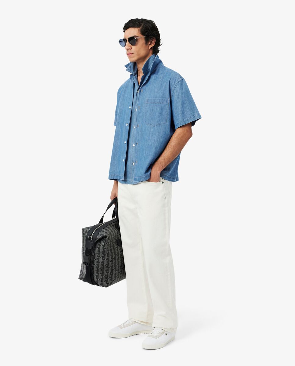 Camisa de hombre vaquera de cuello abierto y corte holgado - Lacoste - Azul Azul-4