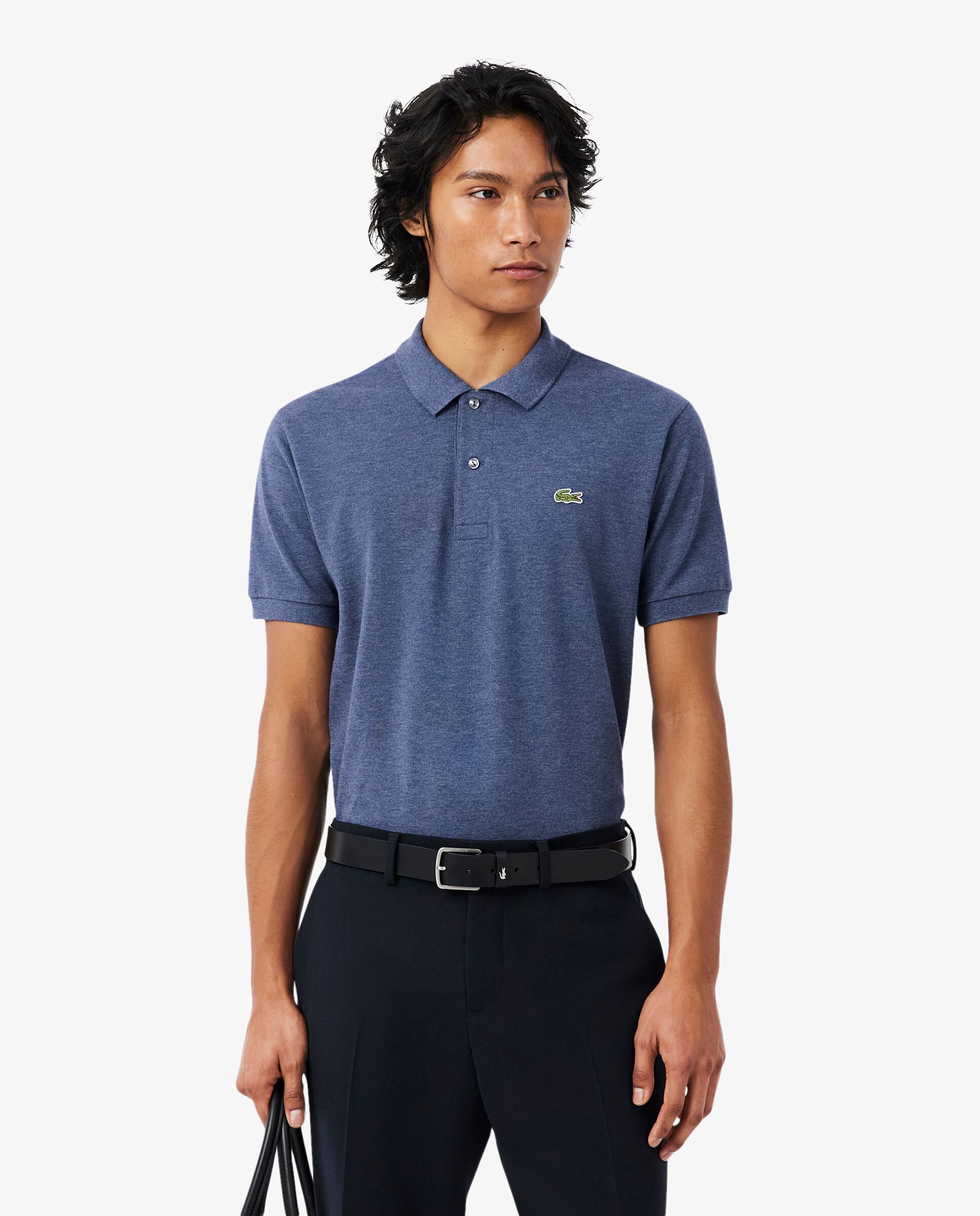 Polo de hombre jaspeado de corte clásico de manga corta - Lacoste - Azul Azul-1