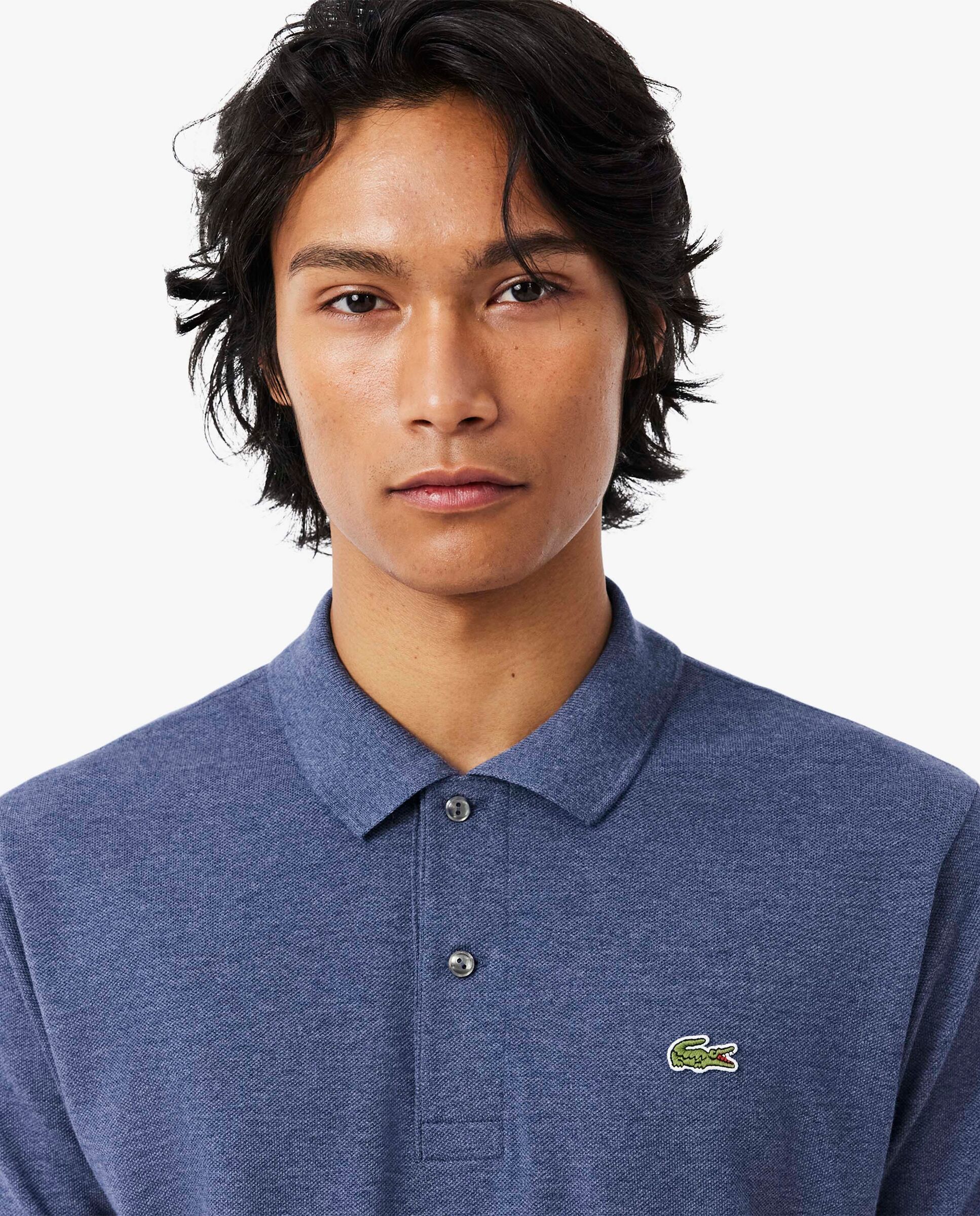 Polo de hombre jaspeado de corte clásico de manga corta - Lacoste - Azul Azul-3