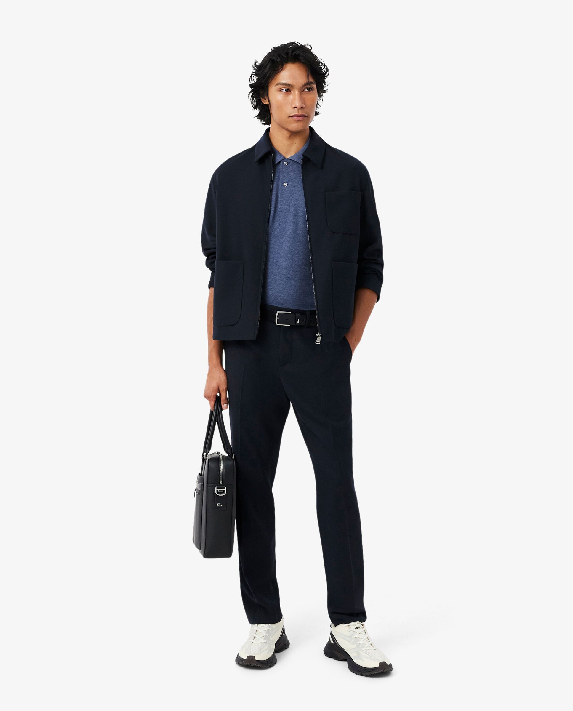 Polo de hombre jaspeado de corte clásico de manga corta - Lacoste - Azul Azul-4