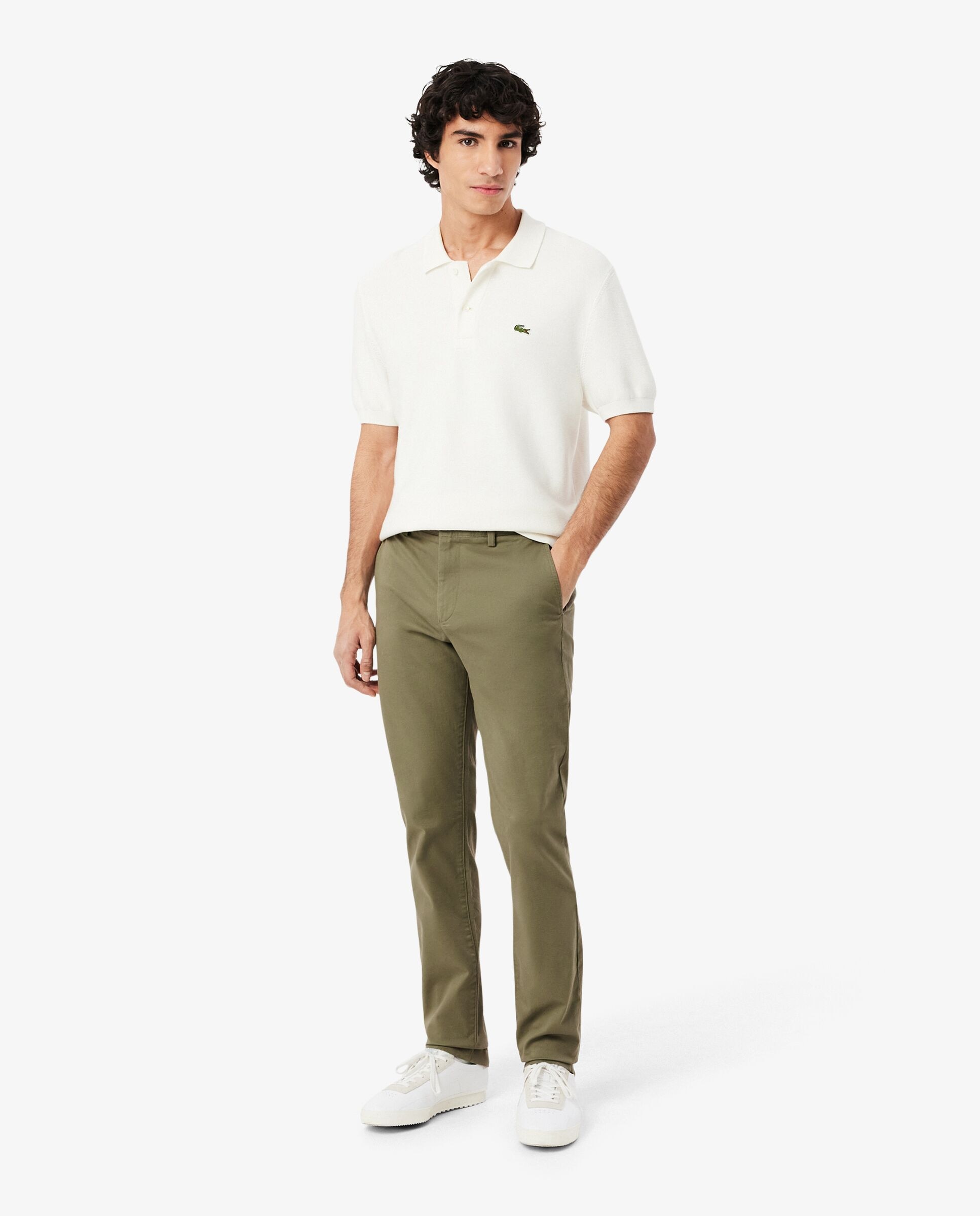 Pantalones joggers de hombre de corte ajustado - Lacoste - Verde militar Verde militar-1