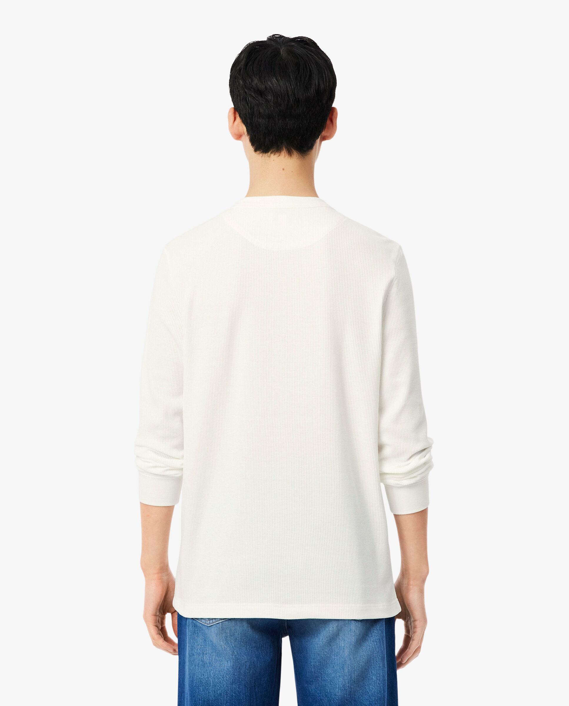 Camiseta de hombre con botones de punto gofrado de manga corta - Lacoste - Blanco Blanco-2