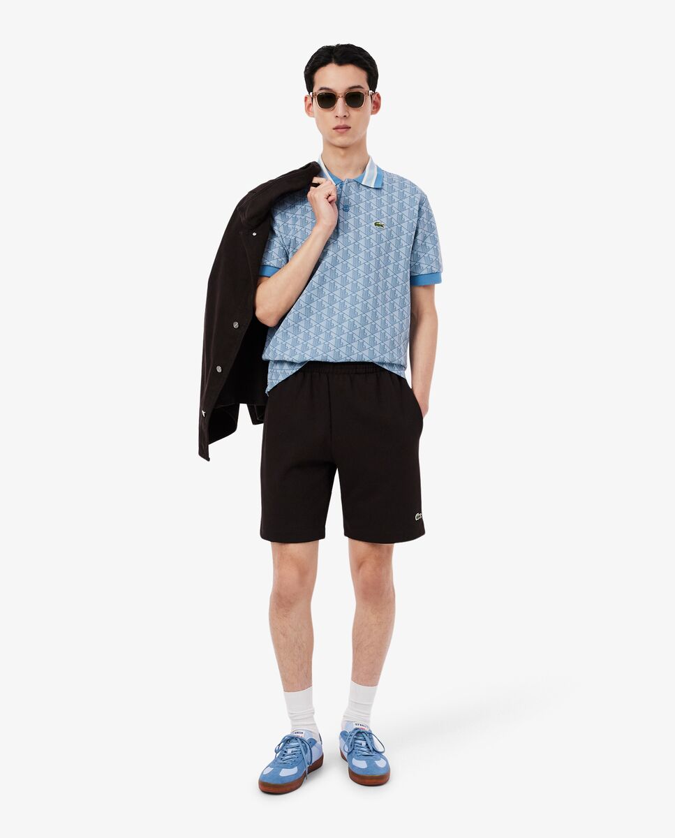 Polo de hombre de jacquard de corte clásico con monograma de manga corta - Lacoste - Azul claro Azul claro-4
