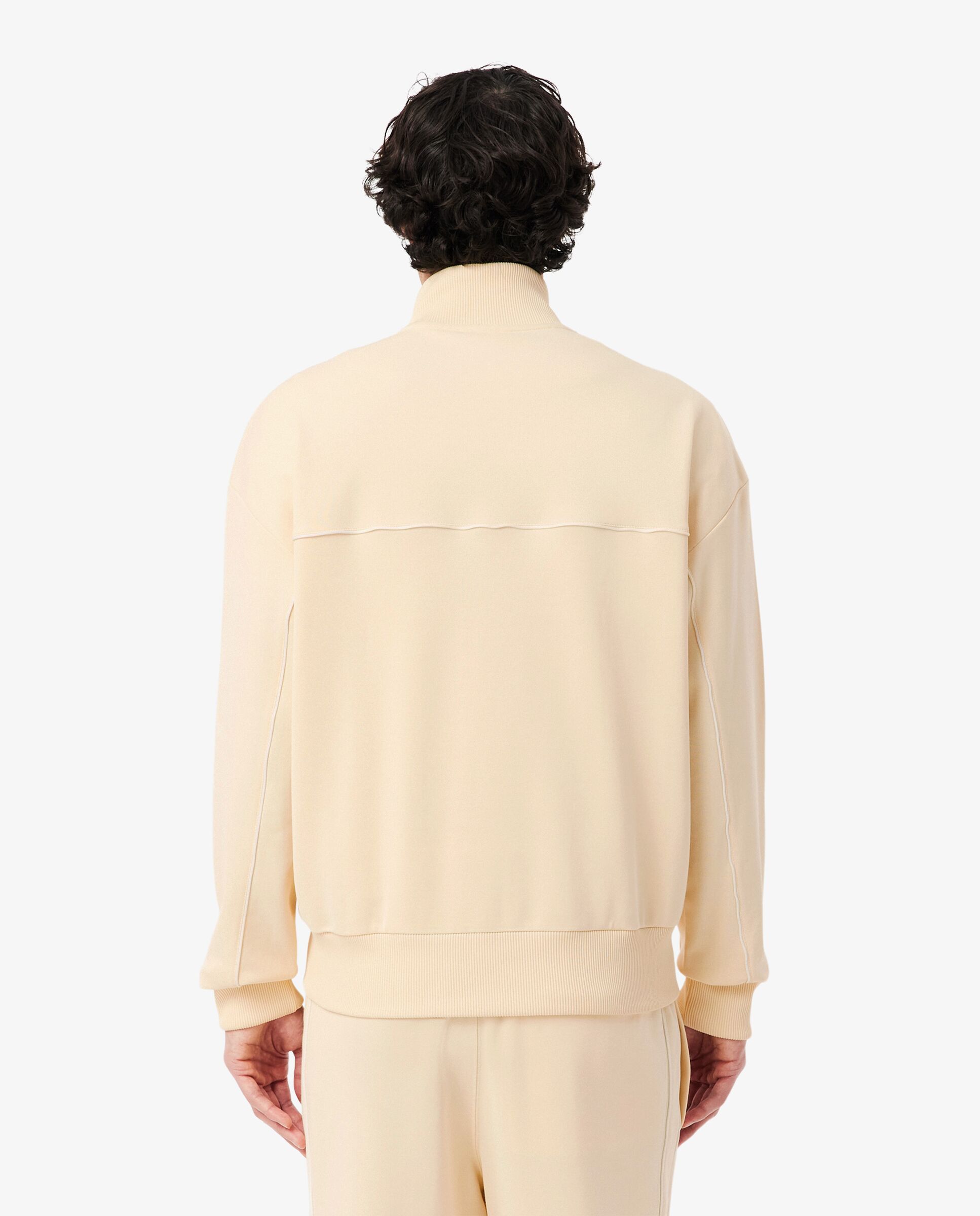 Sudadera de hombre con cremallera y ribete en contraste - Lacoste - Beige Beige-2
