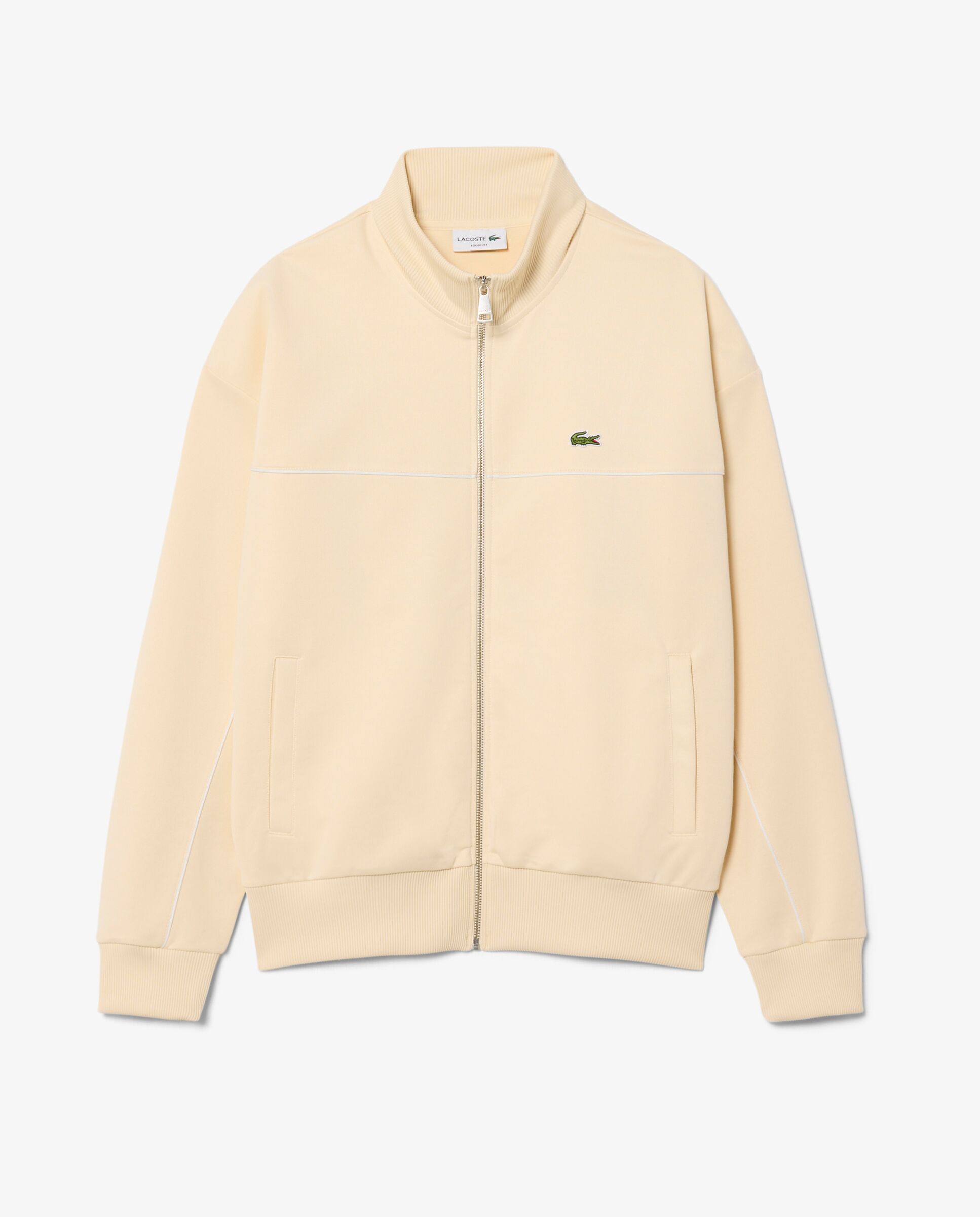 Sudadera de hombre con cremallera y ribete en contraste - Lacoste - Beige Beige-6