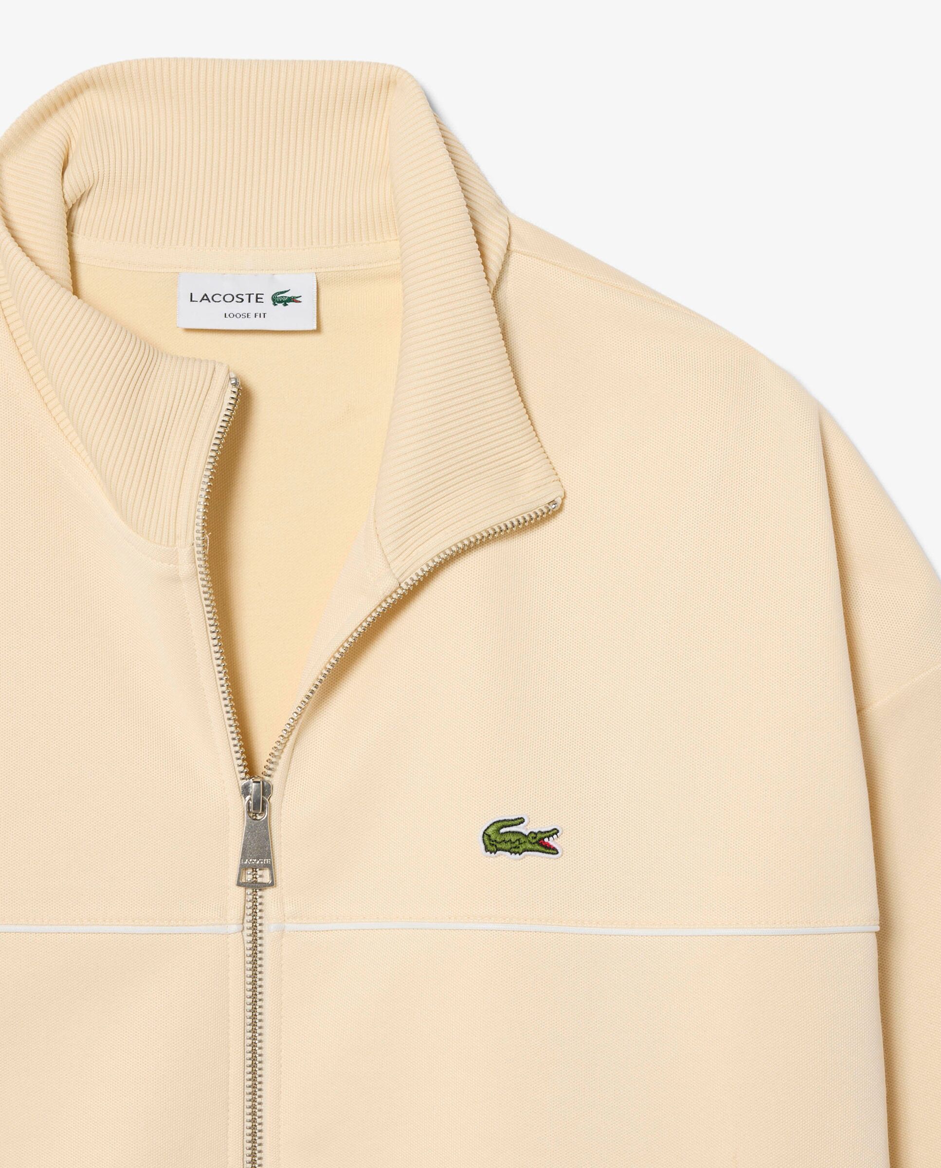 Sudadera de hombre con cremallera y ribete en contraste - Lacoste - Beige Beige-5
