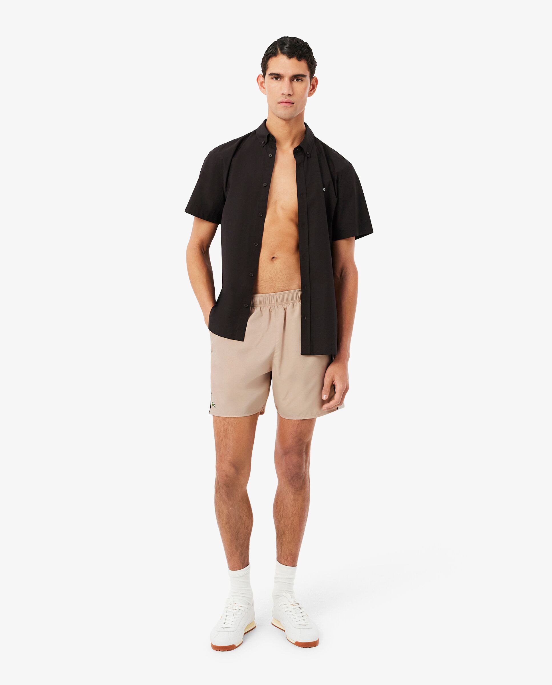Bañadores boxer de hombre de poliéster - Lacoste - Beige Beige-4