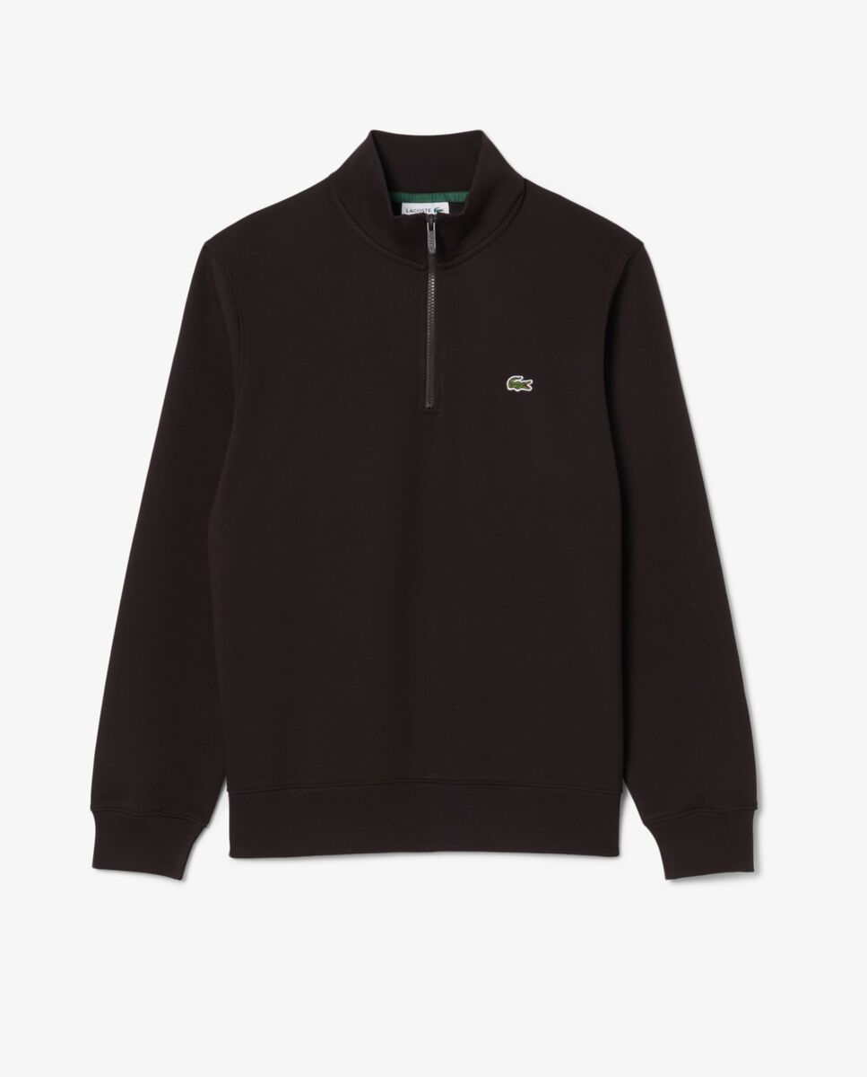 Sudadera sin capucha de hombre de felpa de cuello alto con cremallera en marrón - Lacoste - Marrón oscuro Marrón oscuro-5