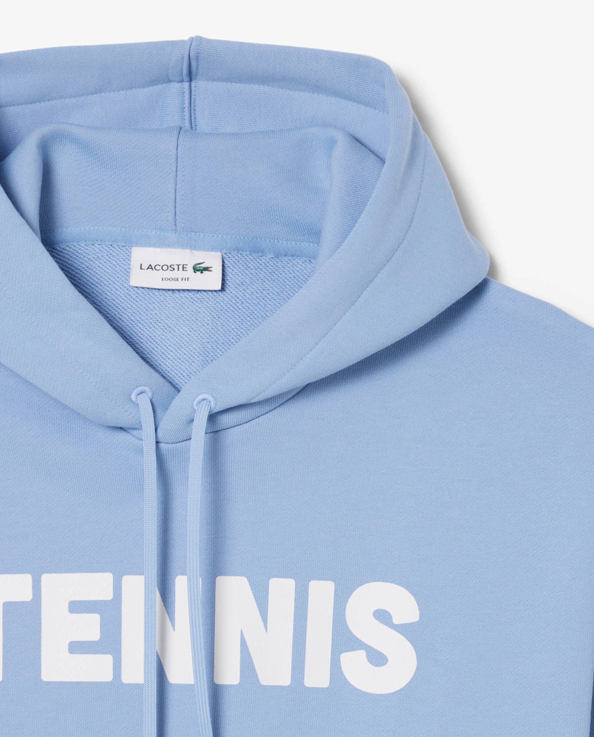 Sudadera de hombre con capucha de tenis con estampado en negro - Lacoste - Azul claro Azul claro-5