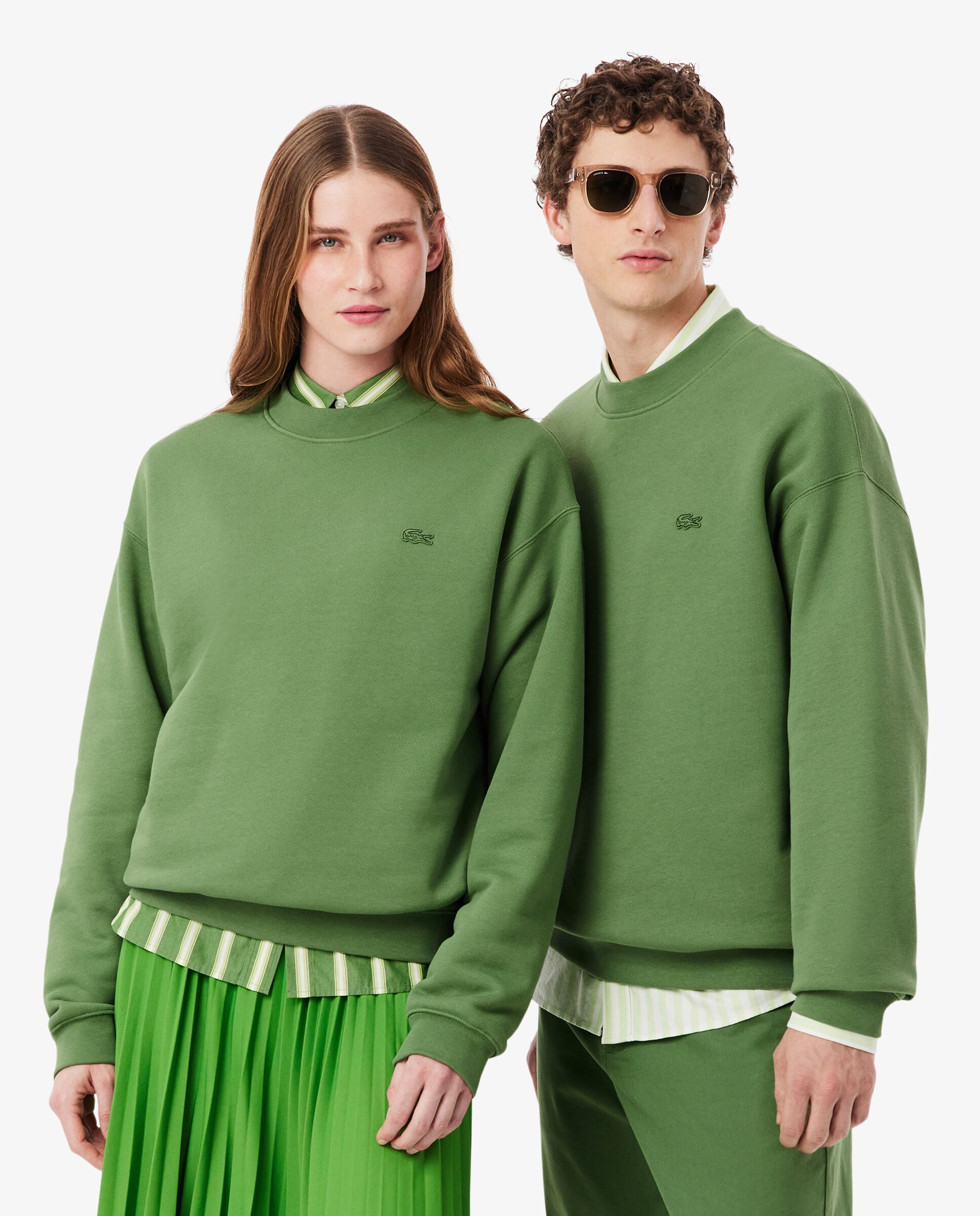 Sudadera de hombre de felpa gruesa de corte amplio - Lacoste - Verde Verde-1