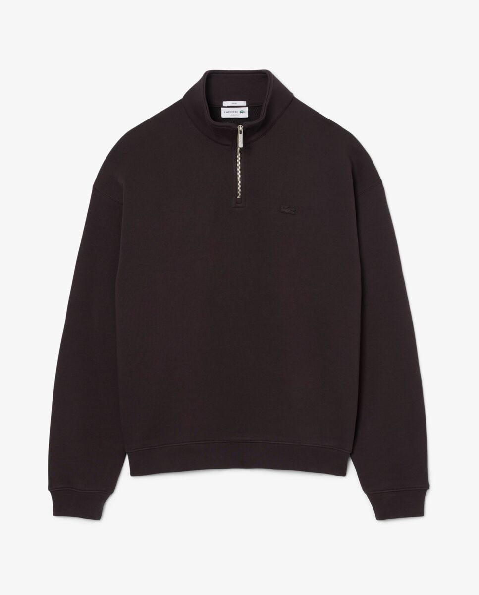 Sudadera unisex de felpa gruesa con cremallera en el cuello - Lacoste - Marrón Marrón-5