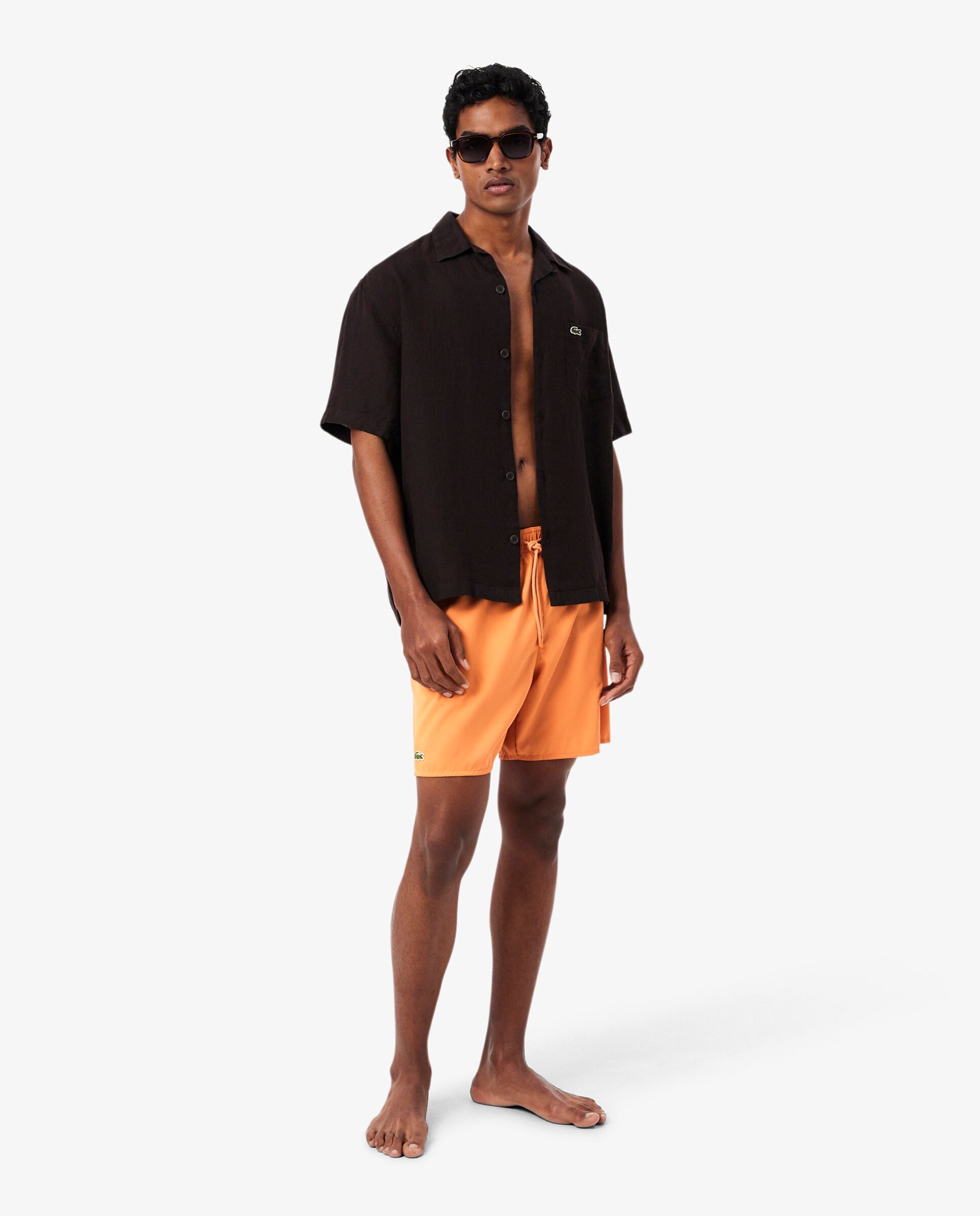 Bañadores Boxer de largo medio de hombre - Lacoste - Naranja Naranja-4
