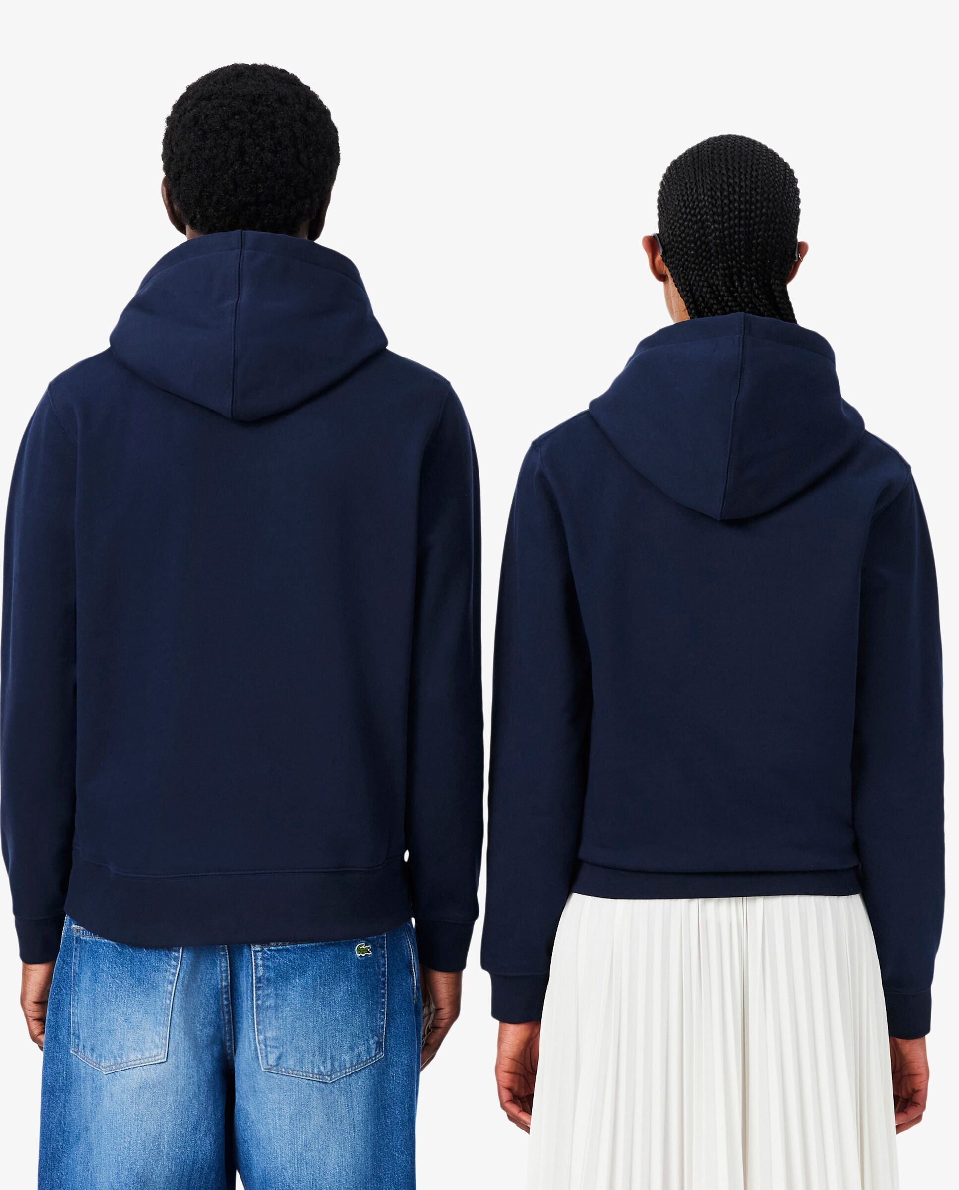 Sudadera unisex con capucha con detalles de marca estampados en relieve en azul - Lacoste - Azul marino Azul marino-2
