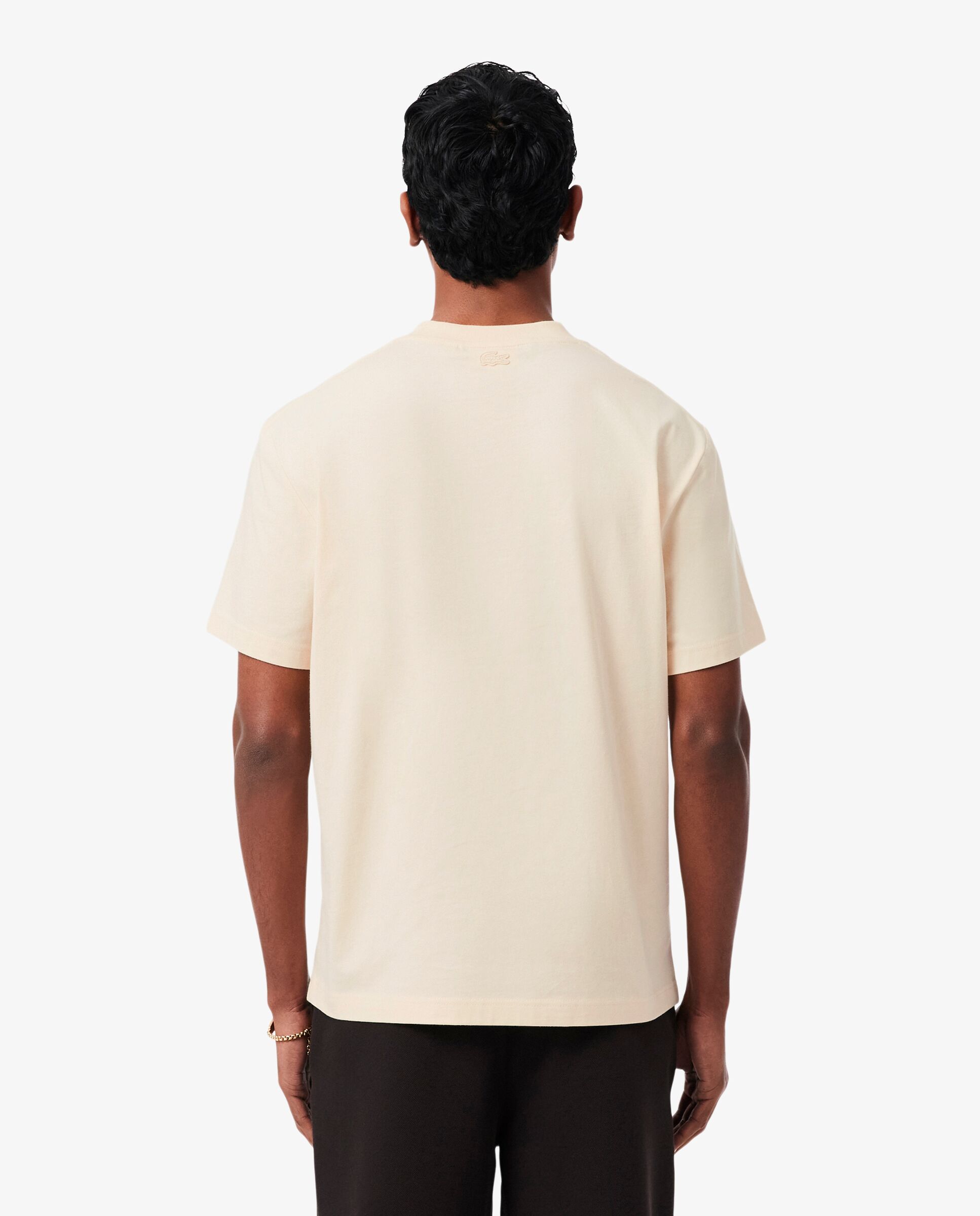 Camiseta de hombre de algodón estampada - Lacoste - Beige Beige-2
