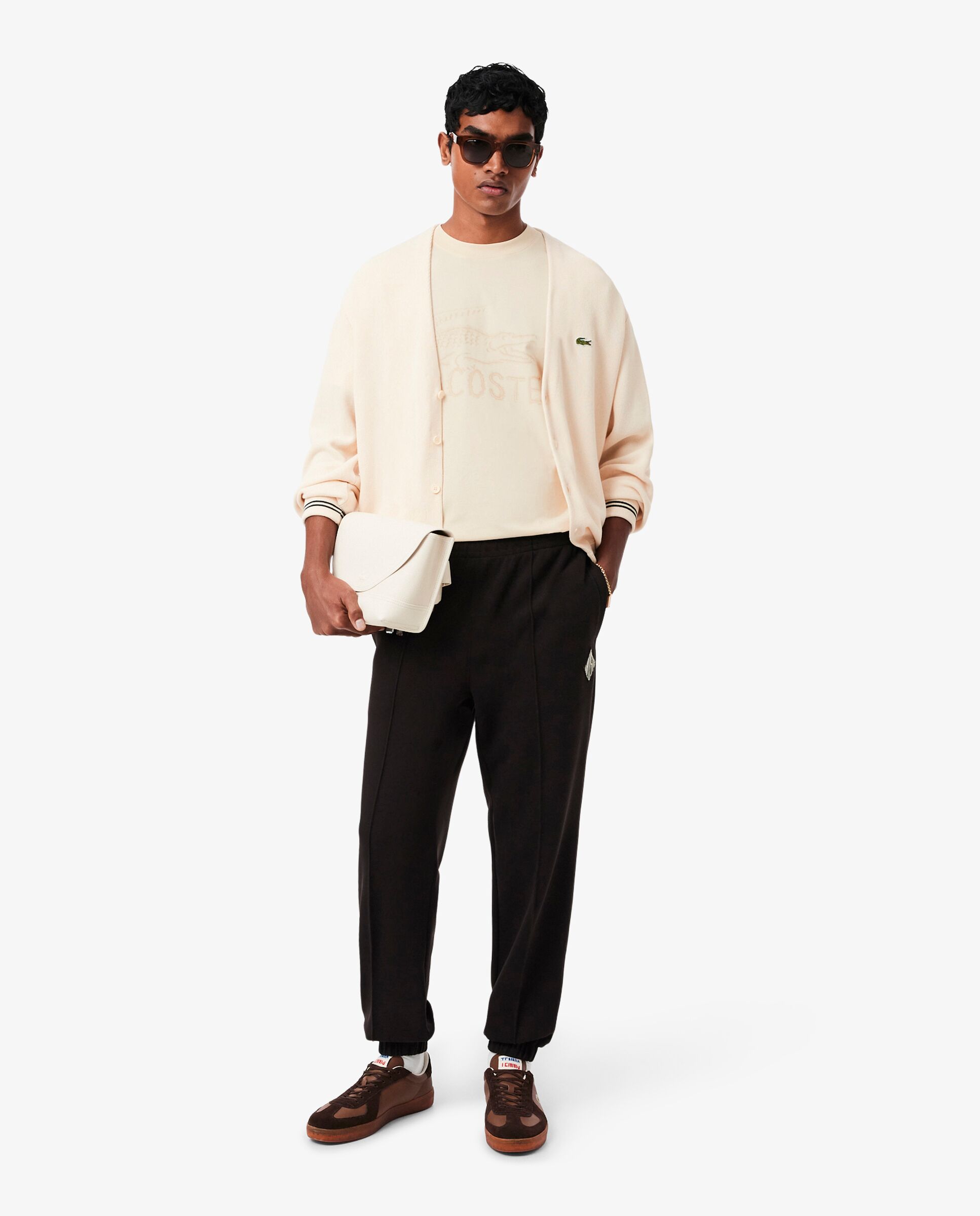 Camiseta de hombre de algodón estampada - Lacoste - Beige Beige-4