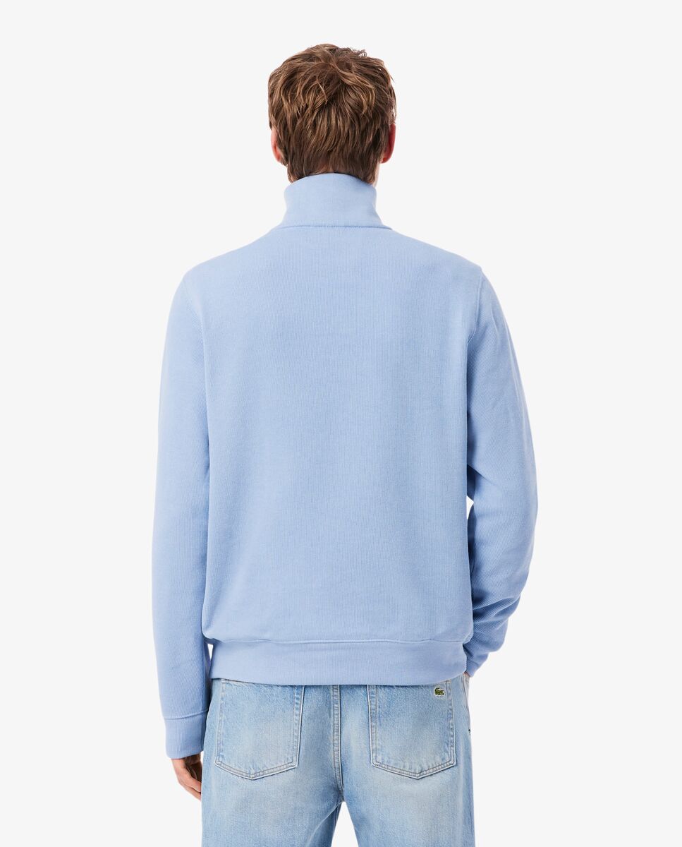 Sudadera de hombre de interlock con cuello alto y cremallera - Lacoste - Azul claro Azul claro-2