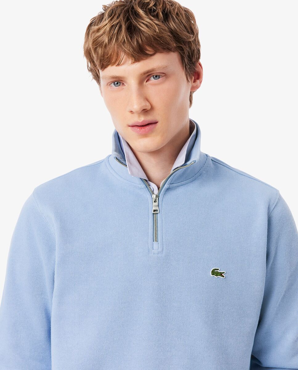 Sudadera de hombre de interlock con cuello alto y cremallera - Lacoste - Azul claro Azul claro-3