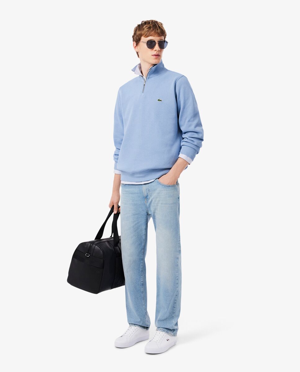 Sudadera de hombre de interlock con cuello alto y cremallera - Lacoste - Azul claro Azul claro-4