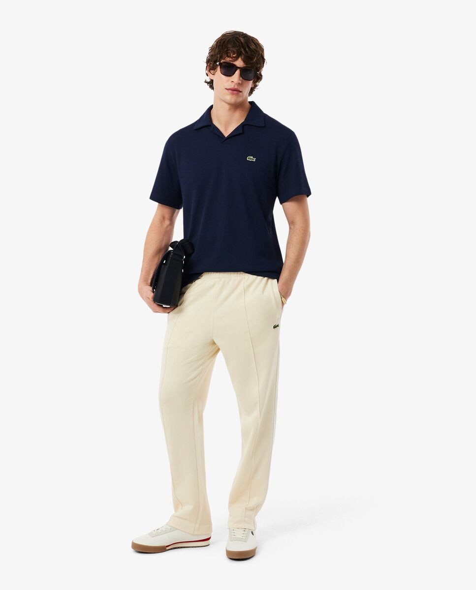 Polo de hombre de corte clásico mezcla de algodón y lino en azul de manga corta - Lacoste - Azul marino Azul marino-4