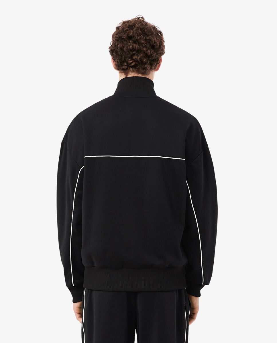 Sudadera de hombre con cremallera y ribete en contraste - Lacoste - Negro Negro-2