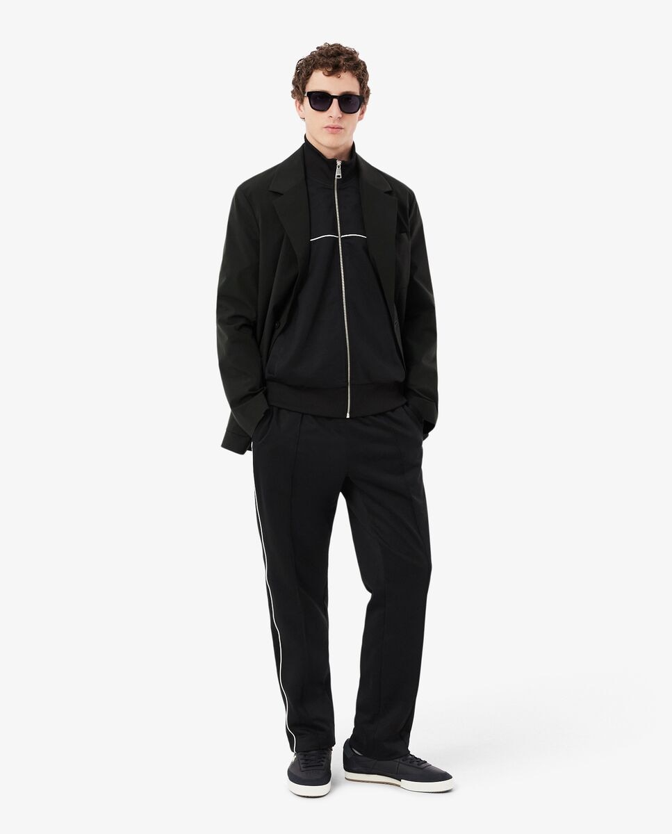 Sudadera de hombre con cremallera y ribete en contraste - Lacoste - Negro Negro-4