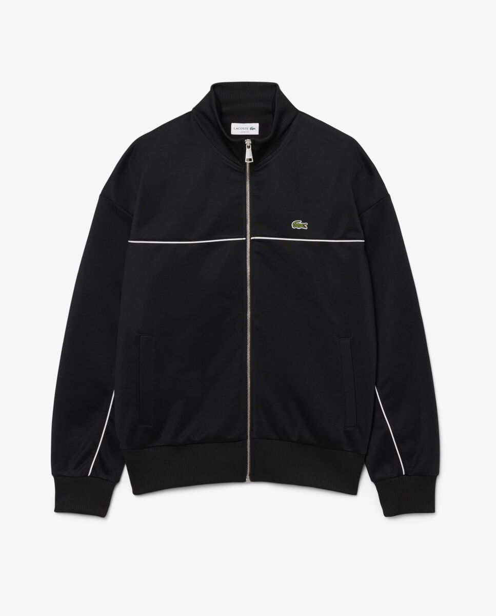 Sudadera de hombre con cremallera y ribete en contraste - Lacoste - Negro Negro-5