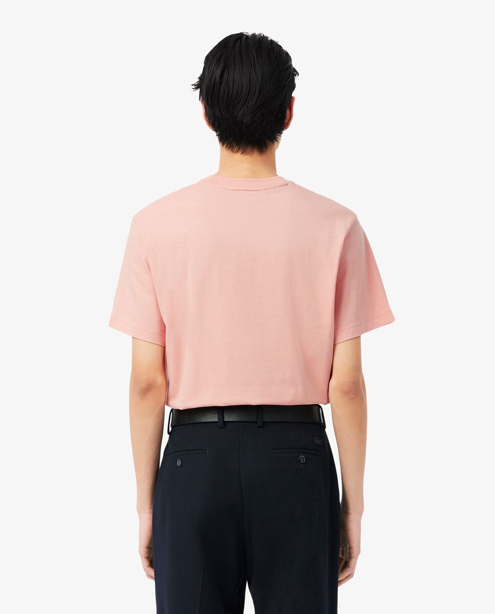 Camiseta de hombre de algodón de manga corta - Lacoste - Rosa Rosa-2