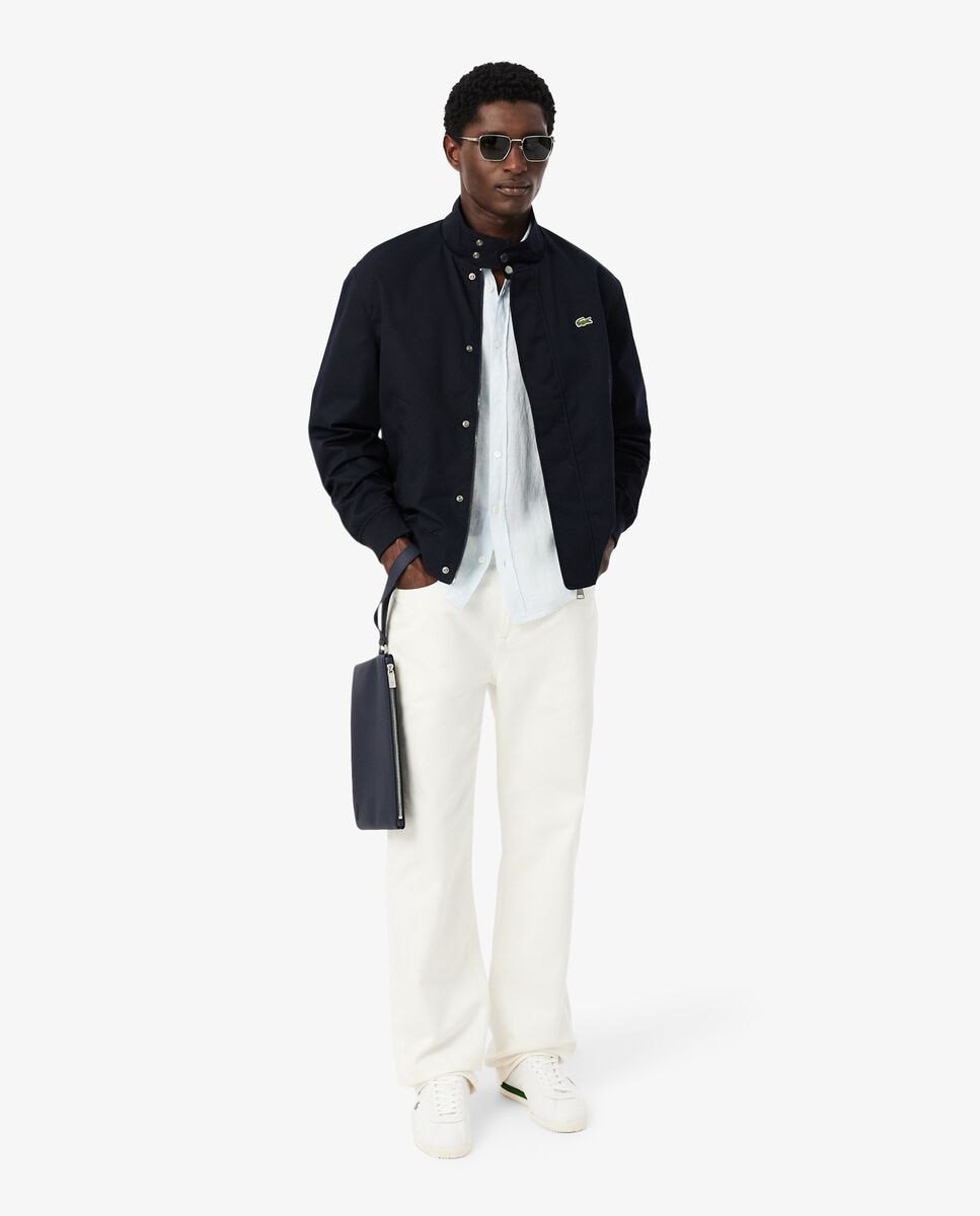 Chaqueta de hombre harrington de sarga hidrófuga en azul - Lacoste - Azul marino Azul marino-4