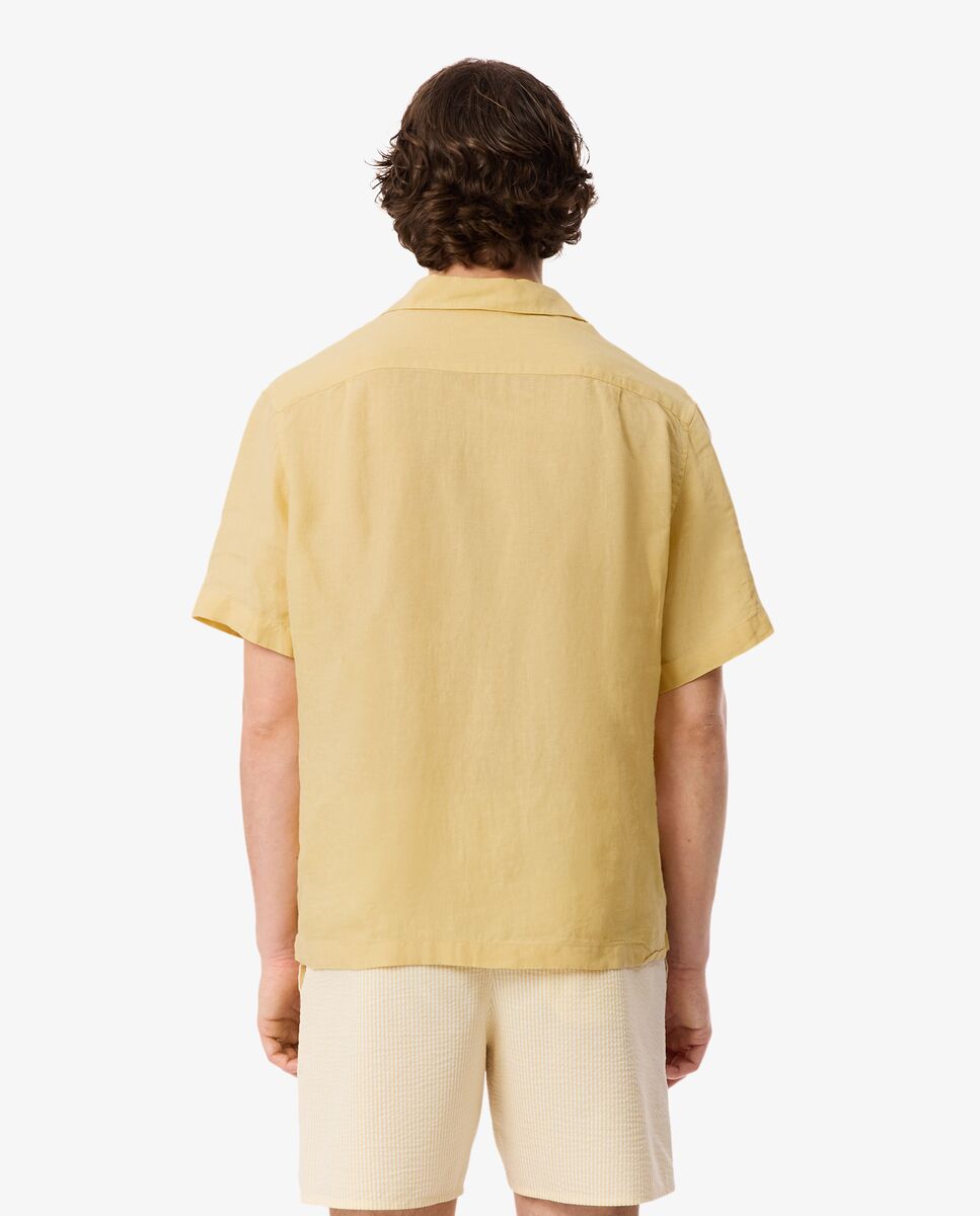 Imagen 2 de Camisa de hombre de corte holgado de lino de manga corta - Lacoste - Amarillo Amarillo
