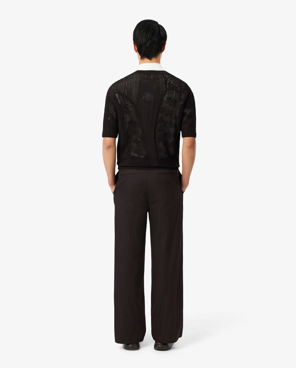 Pantalón de hombre sastre de corte recto de algodón de rayas en - Lacoste - Marrón Marrón-2