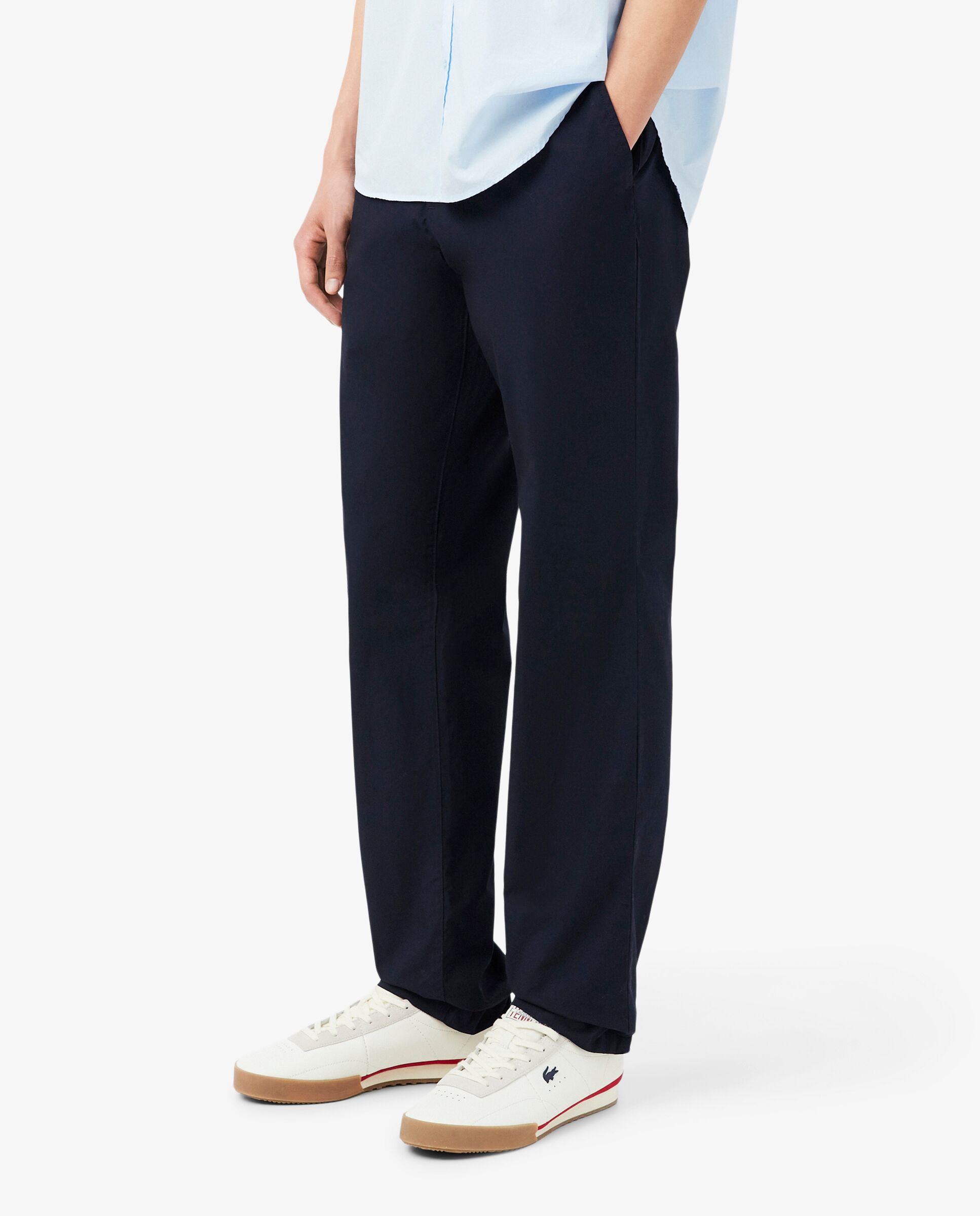 Pantalón de hombre chino de corte regular de sarga de algodón en marrón - Lacoste - Azul marino Azul marino-3