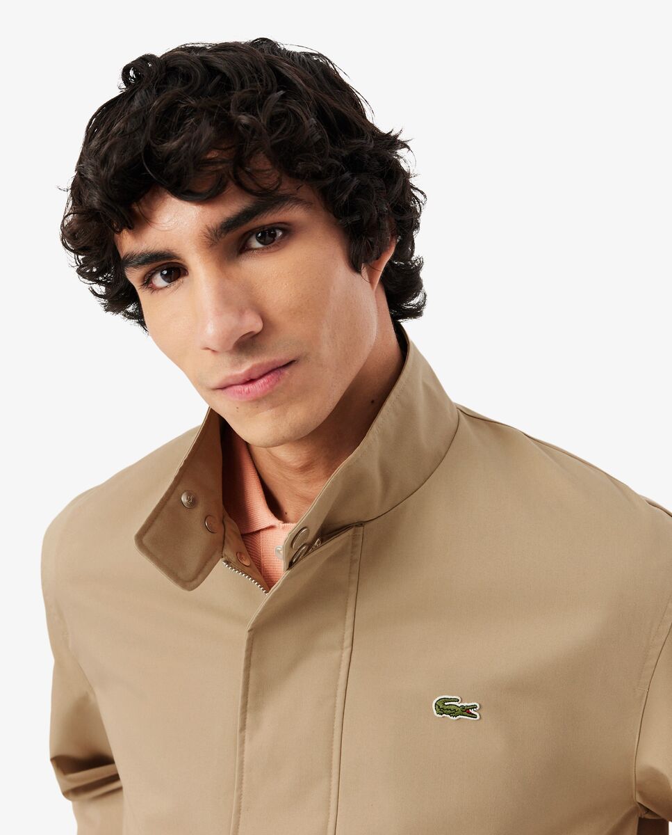 Chaqueta de hombre harrington de sarga hidrófuga en azul - Lacoste - Beige Beige-3