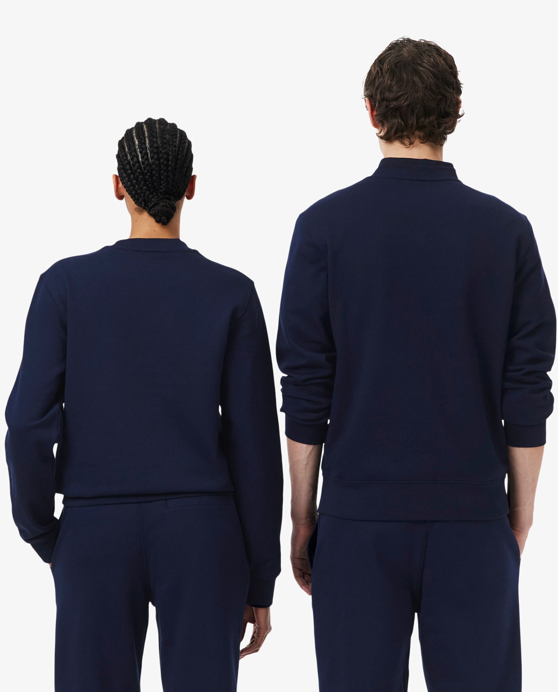 Sudadera unisex de felpa con estampados en relieve en marrón - Lacoste - Azul marino Azul marino-2