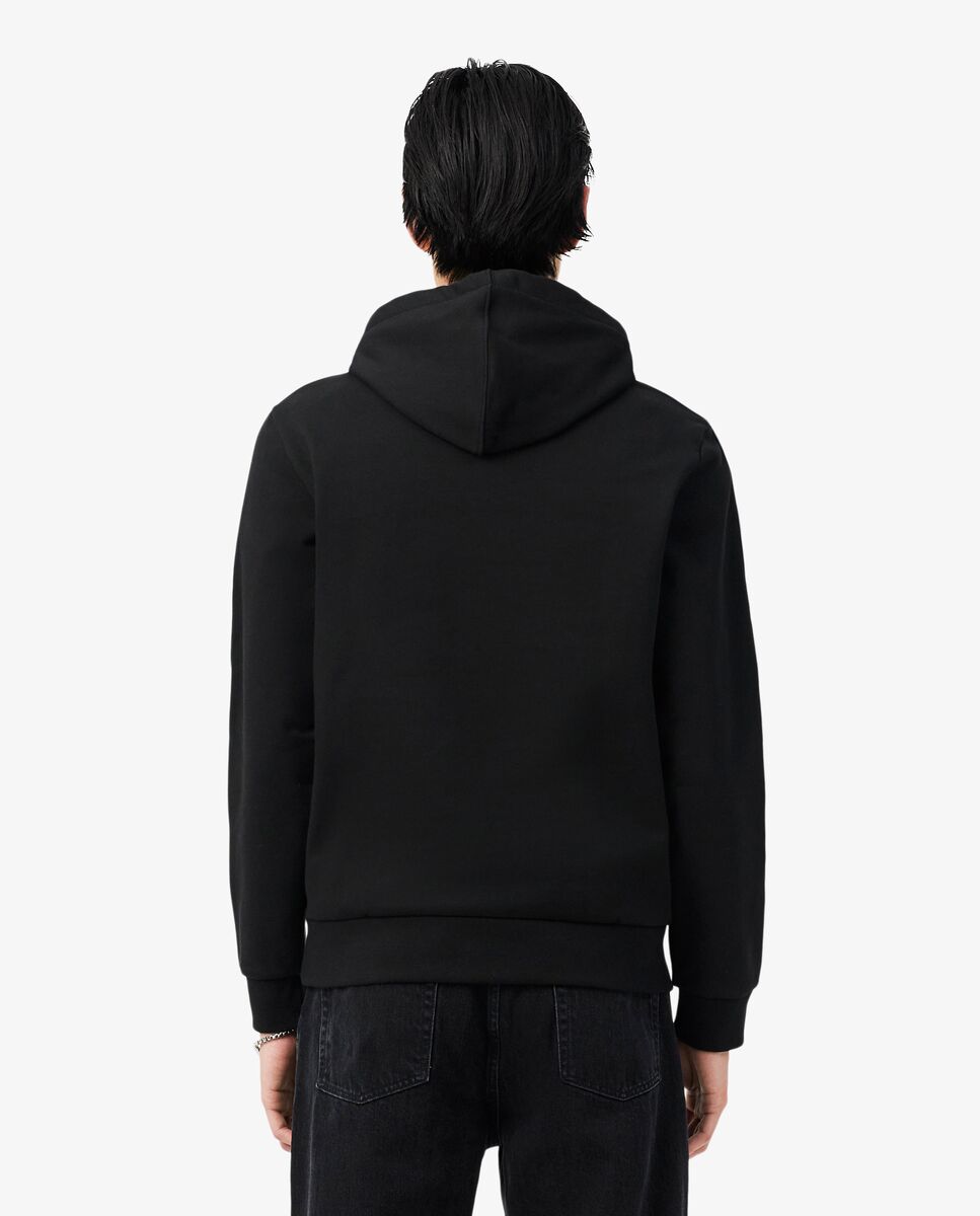 Sudadera de hombre con capucha y cremallera con rayas de logotipo - Lacoste - Negro Negro-2