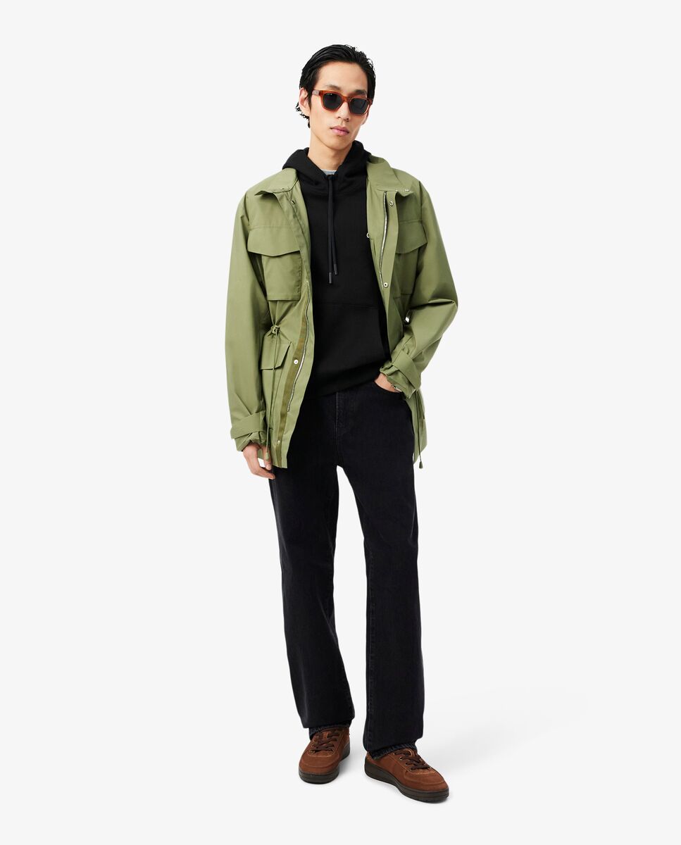 Sudadera de hombre con capucha y cremallera con rayas de logotipo - Lacoste - Negro Negro-4